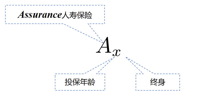 终身寿险精算现值符号示意
